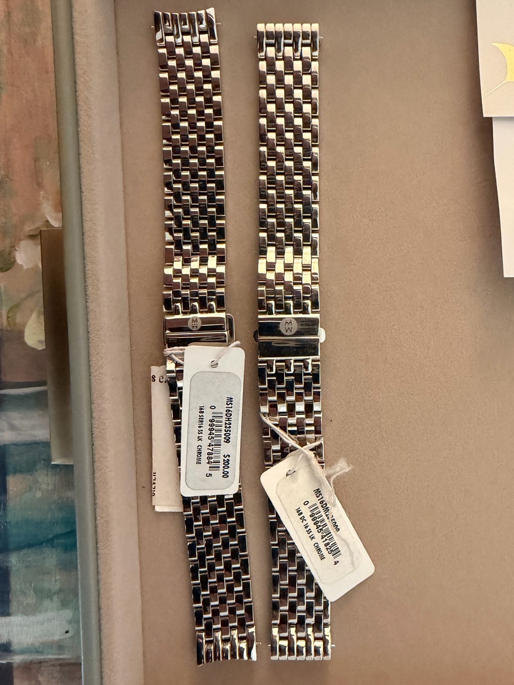 Michele 16 mm Watch Bracelet Silver new with tags,  Gracile
